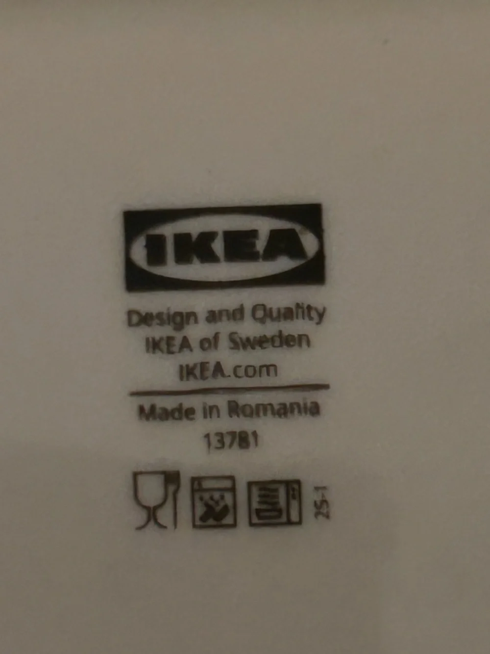 IKEA White Ceramic Dish Multicolored Height: ¾ 